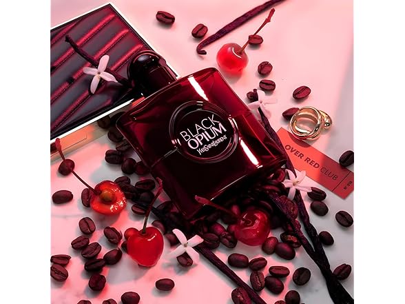 Yves Saint Laurent  Black Opium Eau de Parfum Over Red