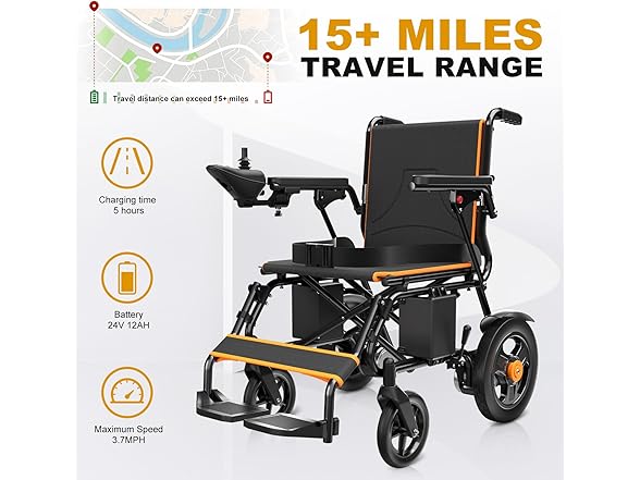 POWET Electric Wheelchairs for Adults Foldable Lightweight(Open Box)