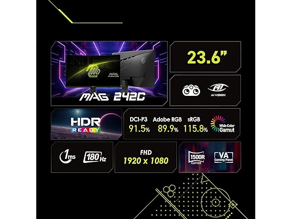 MSI 24" Curved FHD Monitor | MAG 242C