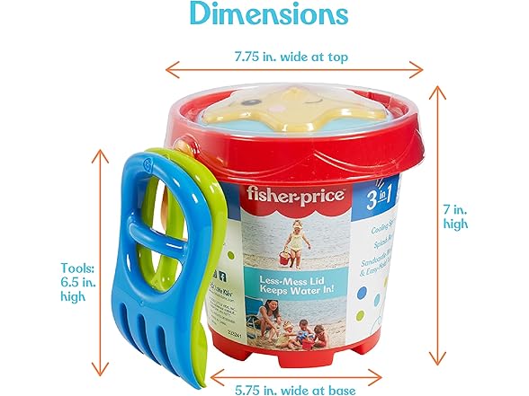 Little Kids Fisher-Price 3-in-1 Beach Bucket