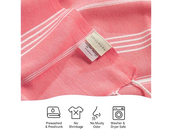 SOULMARK 100% Cotton Turkish Beach Towel