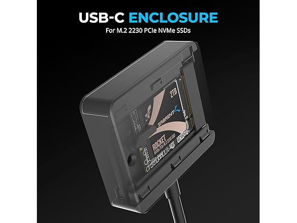 USB-C Enclosure for M.2 2230 PCIe NVMe SSDs