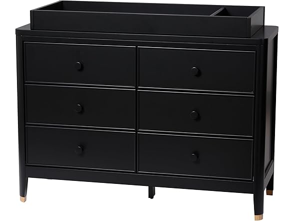 Little Seeds Aster 6-Drawer Dresser, Black