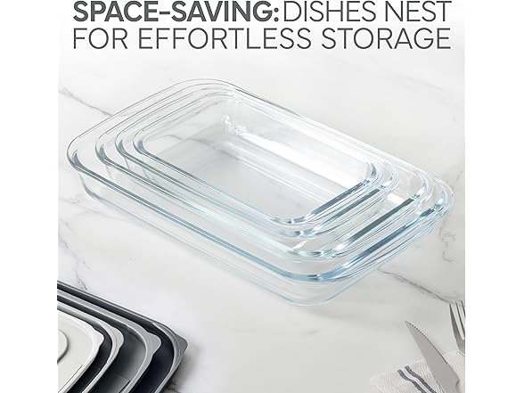 8 Pc Glass Baking Dish Set with Lids