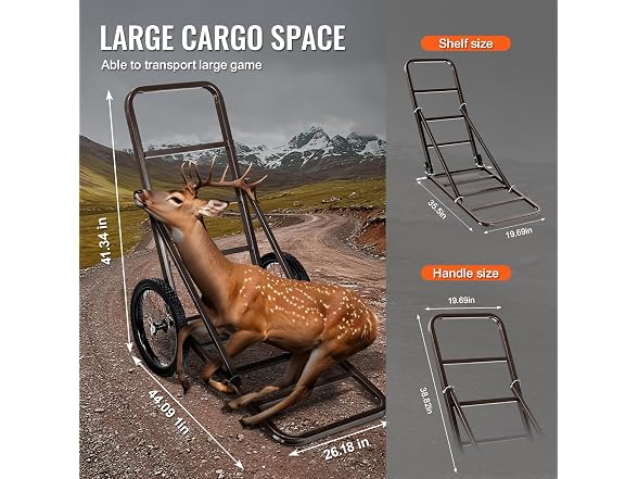 Deer Cart, 300 LBS Capacity Folding Game Cart