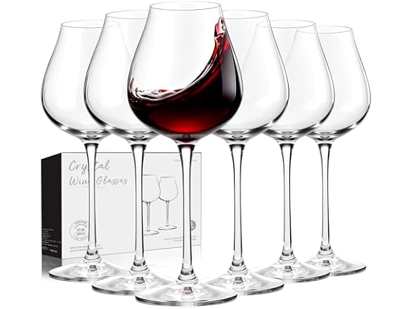 Genicook Wine Glasses Set Of 6 17 OZ