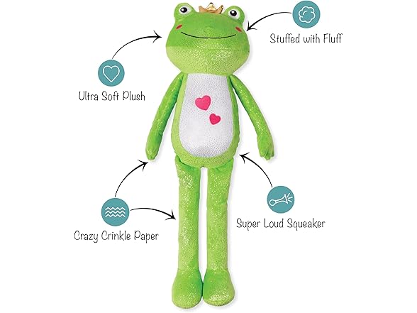 Fringe Studio Large Squeaky Plush Dog Toy, HOP INTO My Life