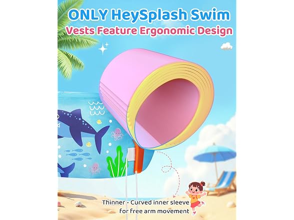HeySplash Swim Vest for Kids 22-55 Lbs
