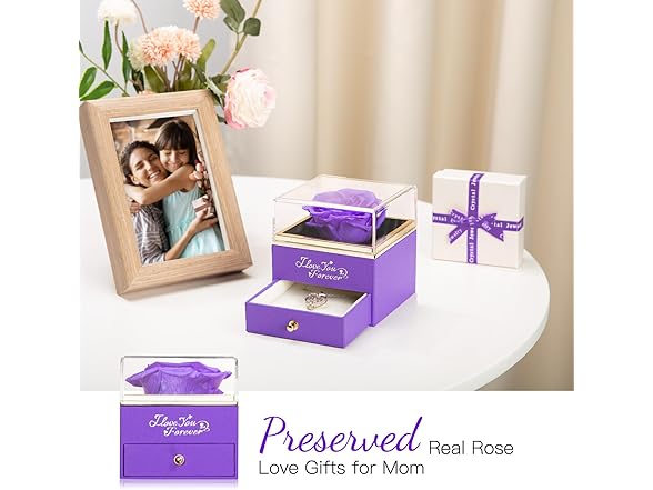 WILDLOVE Preserved Real Purple Rose