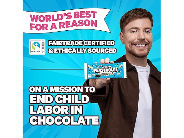 Feastables Cookies Creme Choc Bar 10ct 2