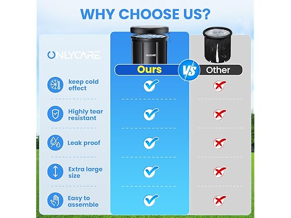 ONLYCARE Upgrade XXL 135 Gal Ice Bath Tub