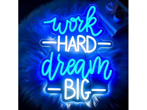 HSJNJKFU Work Hard Dream Big Neon Sign