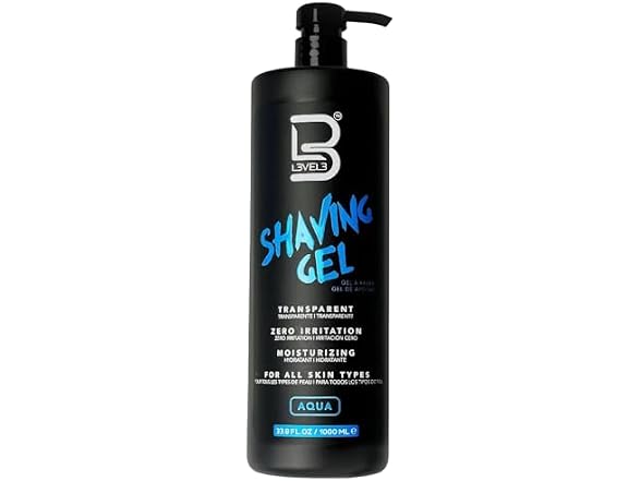 Level 3 Transparent Shaving Gel, Aqua, 33.8 oz