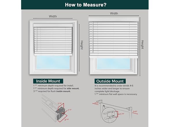 CHICOLOGY 2" Cordless Faux Wood Blinds 62" W x 60" H