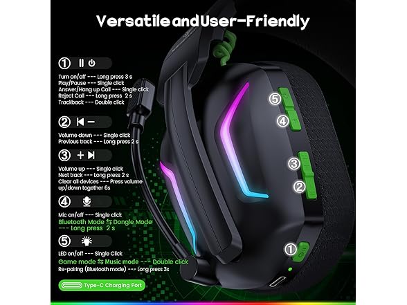 WESEARY Wireless Gaming Headsets for PC