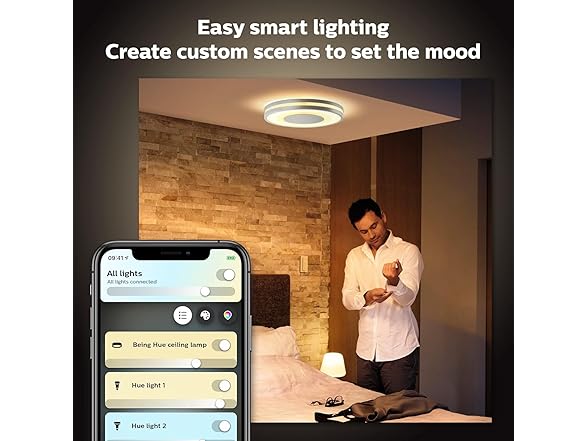 Philips Hue Being Ceiling Light, Black - White Ambiance