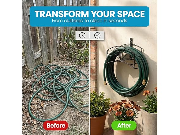 Metal Wall-Mount Elegant Hose Holder