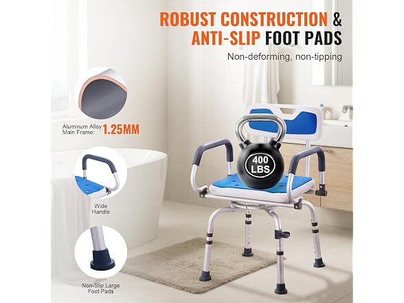 VEVOR Swivel Shower Chair 360 Degree