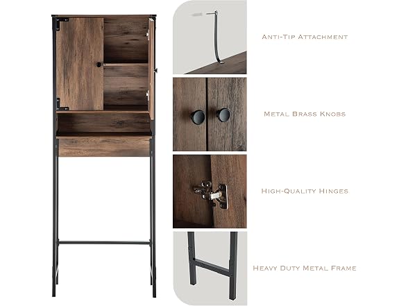 Landia Home CVA6112U Over the Toilet Vertical Brown