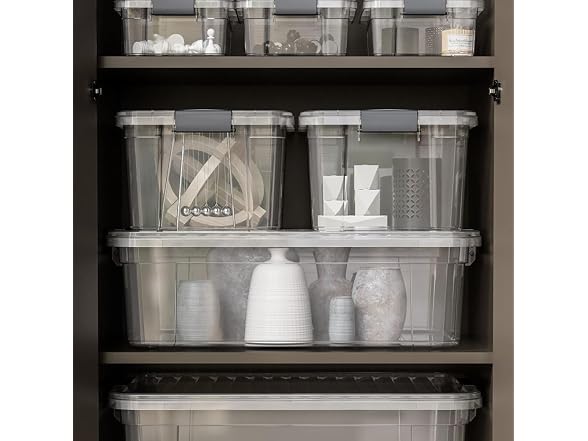 Superio Clear Storage Box with Lid, 36 Quart 10 Pack