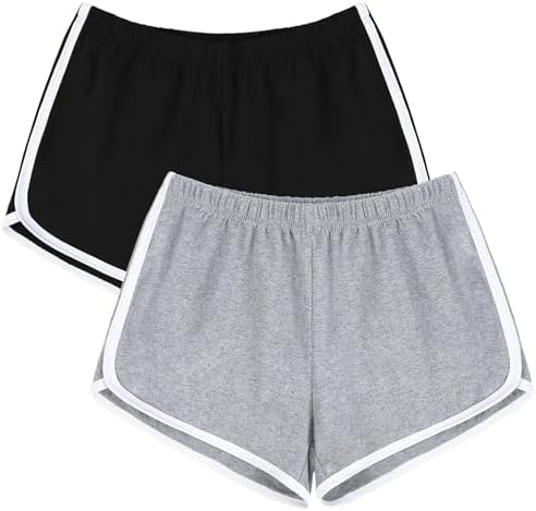 2 Pack Women's Cotton Gym Shorts