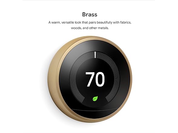Google Nest Learning Thermostat - Programmable Smart Thermostat for Home - 3rd Generation Nest Thermostat - Compatible with Alexa - Brass (Renewed) (Open Box)