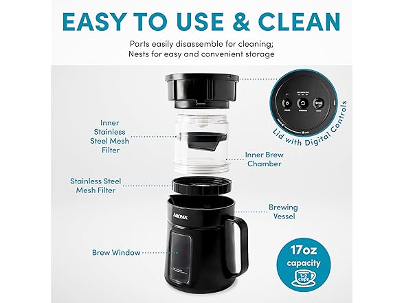 AROMA 5-Minute Instant Cold Brew Maker