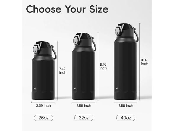 Konokyo FLOWPLAY 26oz Push-Button Bottle, Black