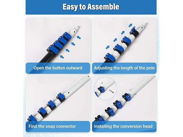 getlstub 16FT Telescopic Pool Pole