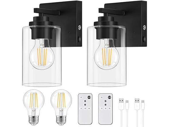 Yochoice Battery Operated Wall Sconce