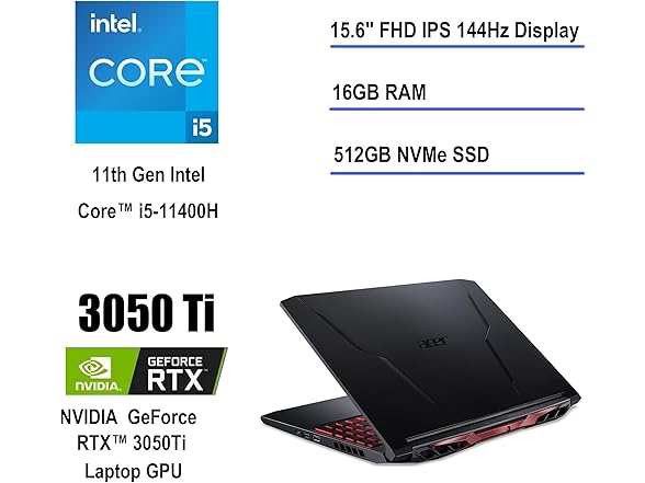 Acer Nitro 5, 15.6" FHD IPS 144Hz Display