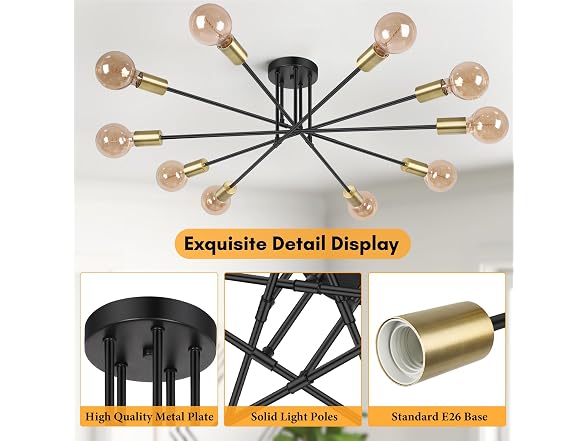Bosceos Semi Flush Mount Ceiling Light Fixture - Gallery 5
