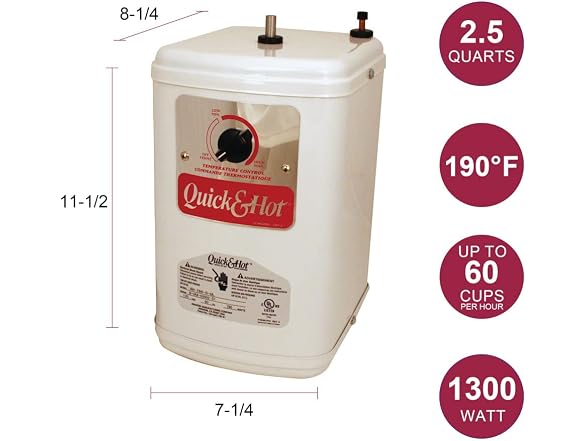 Westbrass A261HFP-11 10" Calorah 1-Handle Hot Water Dispenser