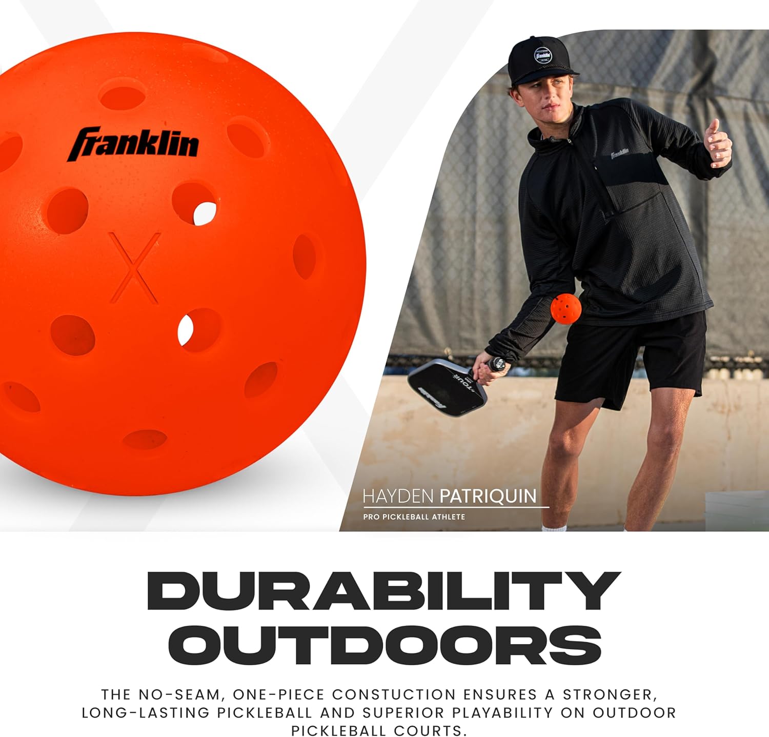 Franklin Sports X-40 Outdoor Pickleballs - Ember - 12PK - Gallery 11