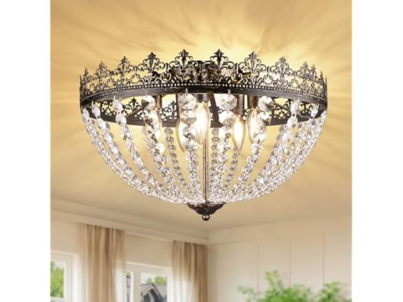 Crystal Chandelier for Bedroom, 5-Light