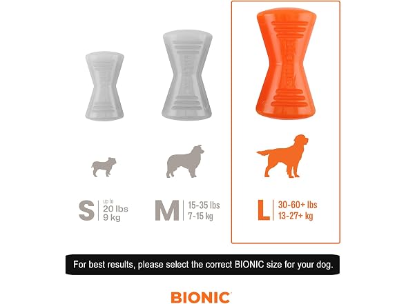 BIONIC Bone Dog Toy for Dogs Between 30-60+