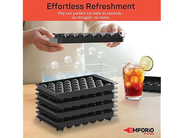 Emporio Kitchen Round Ice Cube Tray Set Pack of 4