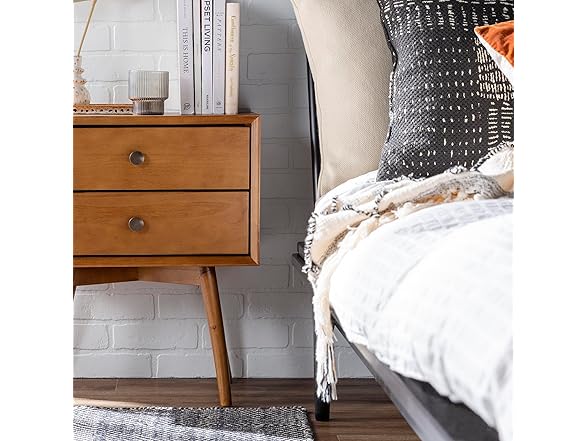 Walker Edison Mid Century Modern Wood Nightstand