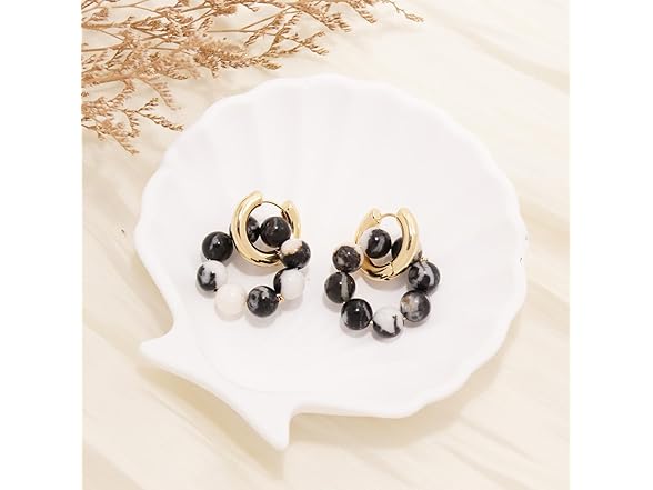 HJO Pearl Beaded Earrings Zebra