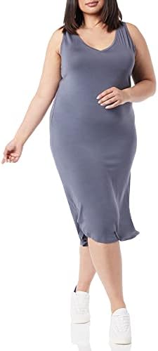 Amazon Essentials Womens Jersey Regular Fit Sleeveless V Neck Midi Dress