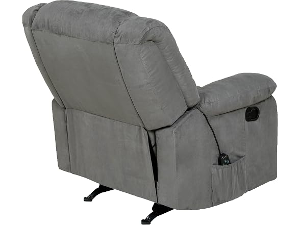 Relaxzen Massaging Rocker Recliner, Gray