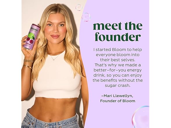 12PK Bloom Nutrition Sparkling Energy Drink - Glacier Crush