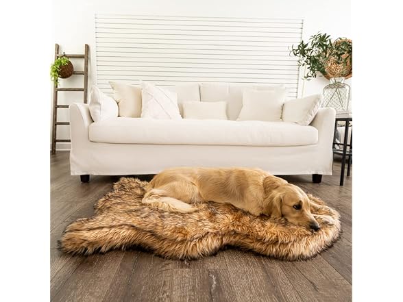 Paw Brands PupRug Curve Luxury Faux Fur Orthopedic