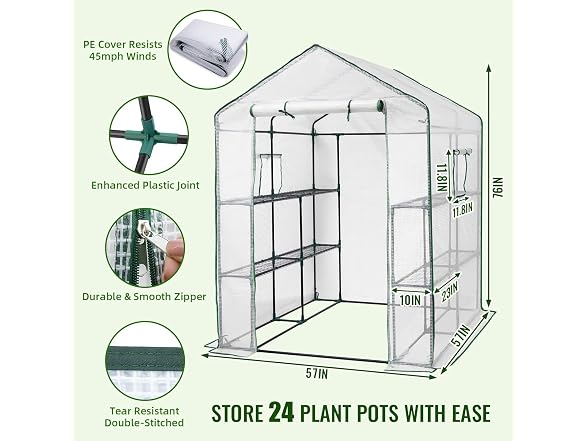 Greengro Greenhouse White