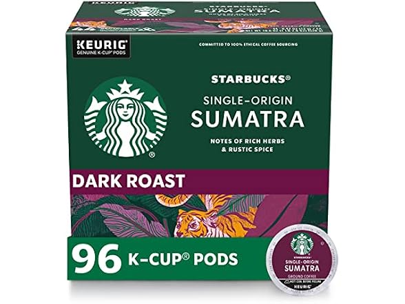 96ct Starbucks K-Cup Coffee Pods, Dark Roast