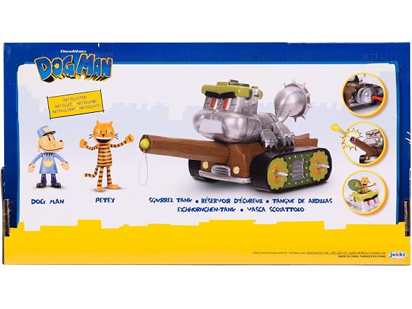 JAKKS Dog Man Squirrel Tank Shooter Vehicle
