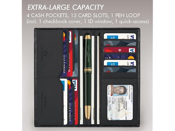 pefiam Long American Flag Wallet