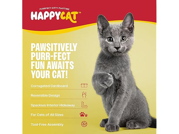 HappyCat Modern Reversible Cat Scratcher House