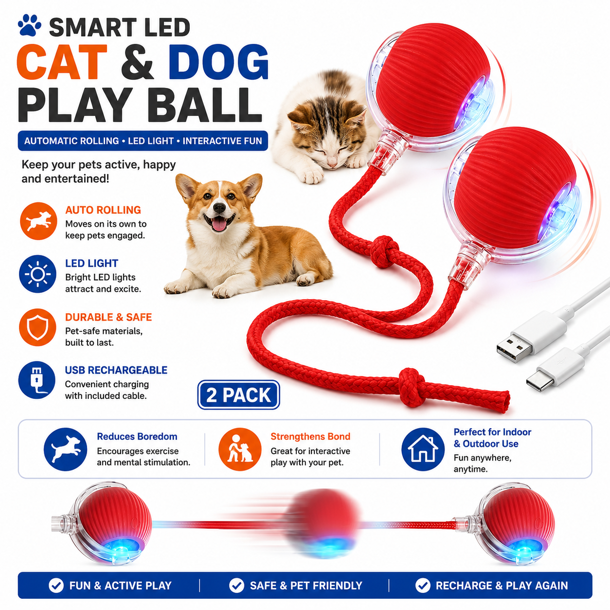 2 Pack Automatic Rolling Ball - Gallery 6