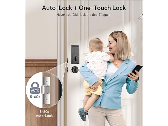 Ulecoce Keyless Entry Door Lock with Handle